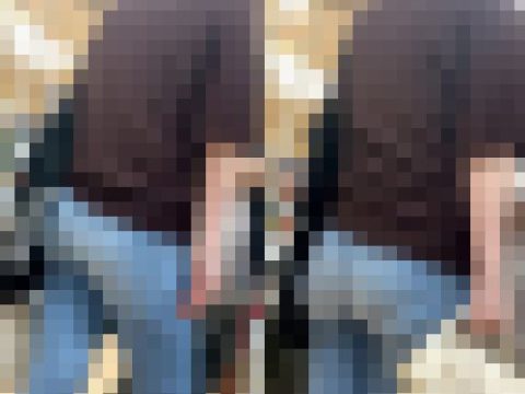 水色デニムの可愛いまん丸お尻【街中風景025】