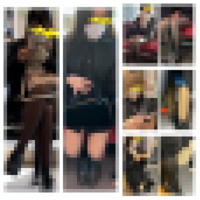 5名の美人お姉さんの真上対面エロ過ぎる黒パンスト美脚765