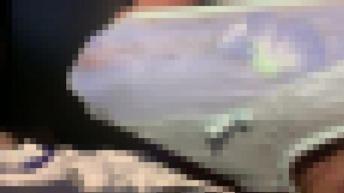 【再販】パンティ着用して着衣内射精 薄いレースのパンティと青色レースパンティの重ね履き!