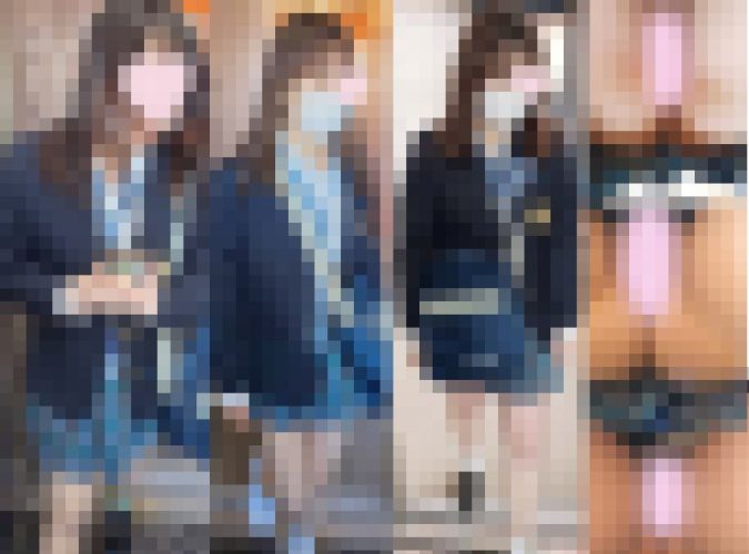(ノーパン登校jk)no85 86 88のうちひとりが超完璧な綺麗なスジマンマン!